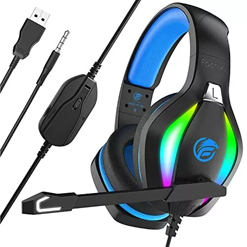 Casque Gaming avec microphone 7.1 Stereo RVB, casque Gamers pour PC PS4 PS5  Playstation 5 xbox