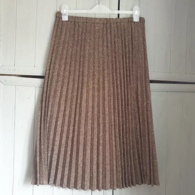 Vintage Style Brown Tweed Skirt Sz 18 Midi Pleats Flecks Orange 40s Landgirl