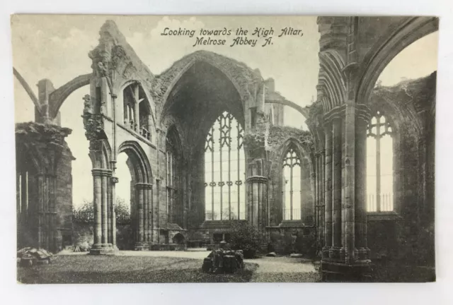 Vintage Postcard Scotland Melrose Abbey Roxburghshire Scotland Unposted (#R1)