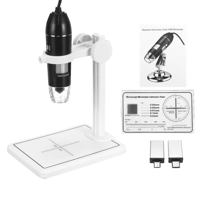 Portable USB Digital Microscope 1600X Magnification Camera 8 LEDs with Stand UK