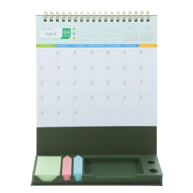 PLANUNG KALENDER 2024 Umgedrehter Kalender Pro Schreibtisch Tisch ...