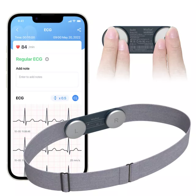 EKG Gerät Bluetooth Pulsmesser mit Brustgurt Herzfrequenzmesser Kostenloser App