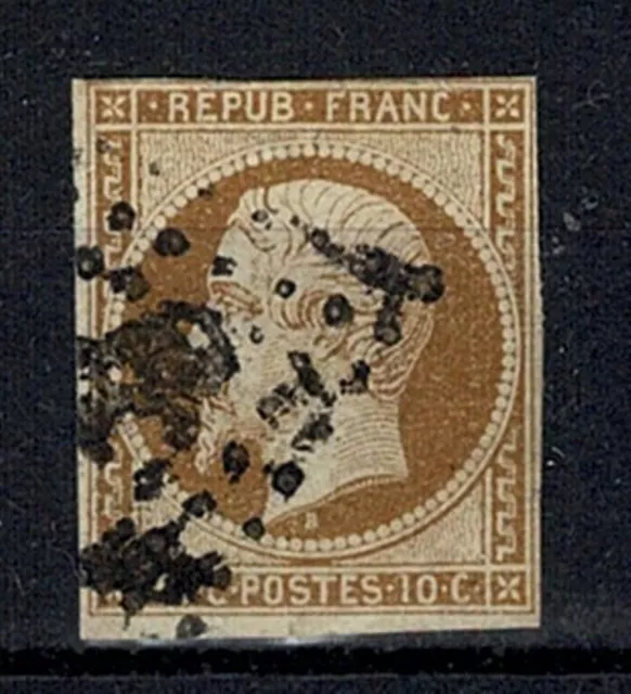 FRANCE STAMP TIMBRE 9 " LOUIS-NAPOLEON 10c  BISTRE 1852 " OBLITERE A VOIR W593