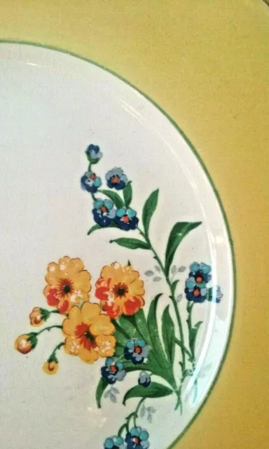 Vintage Royal Winton Grimwades Square Plate Bright Yellow 3