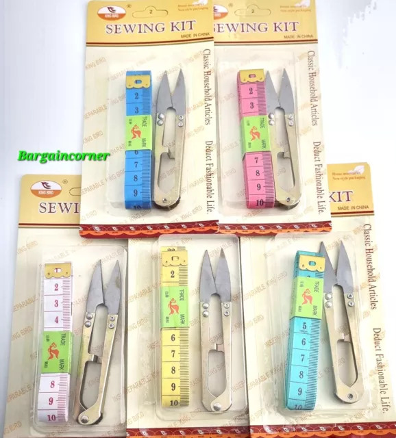 Snip Scissors & Measuring Tape Sharp Mini Yarn Thread Fish Line Fabric Scissor