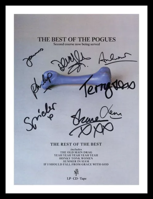 The Pogues Entire Group Autographed Signed & Framed Photo Print