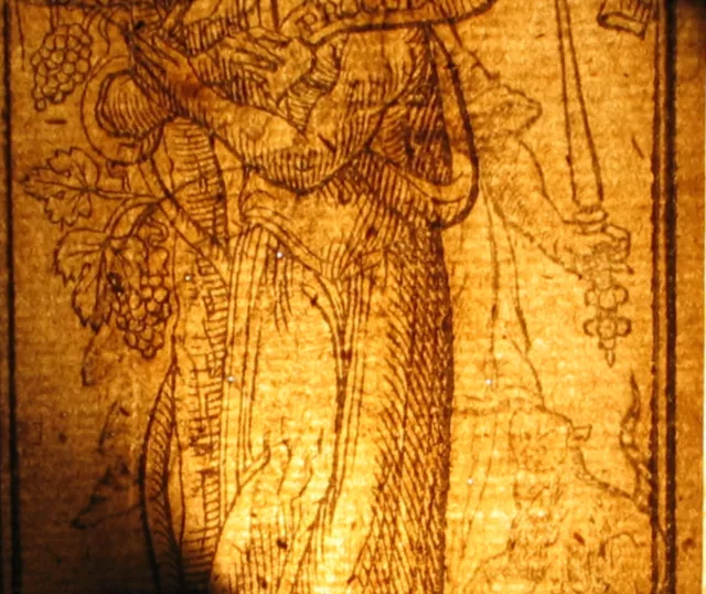 WEIN Weintrauben SOMMER 2 orig. Holzschnitte um 1699 Ovid Kunst Freiheit HUT 2