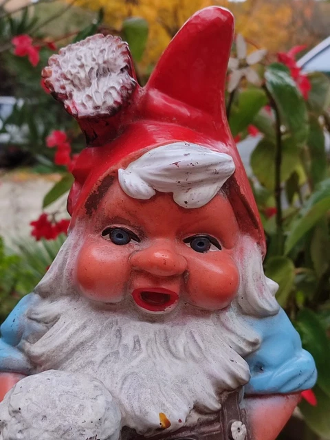 Nain De Jardin Ancien Heissner Avec Bêche - 12 Cm, Céramique, Années 1950, Allemagne