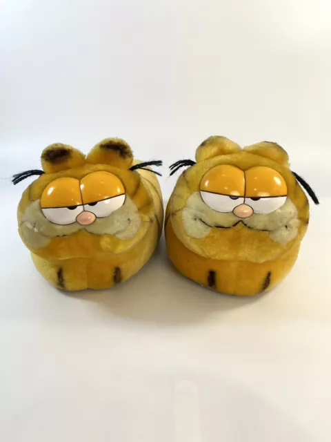 Vintage Garfield the Cat 1981 Plush Slippers Size Large United Feature Syndicate