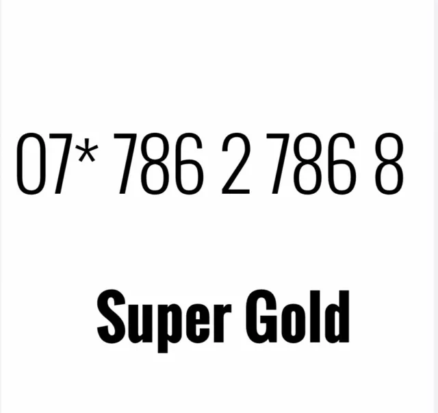 Gold Vip Business Easy Memorable Mobile Phone Number Platinum Sim 786786