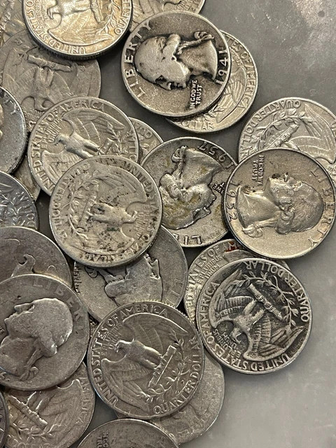 Washington Quarter Full Roll - LOW GRADE - 40 Coins - 90% Silver