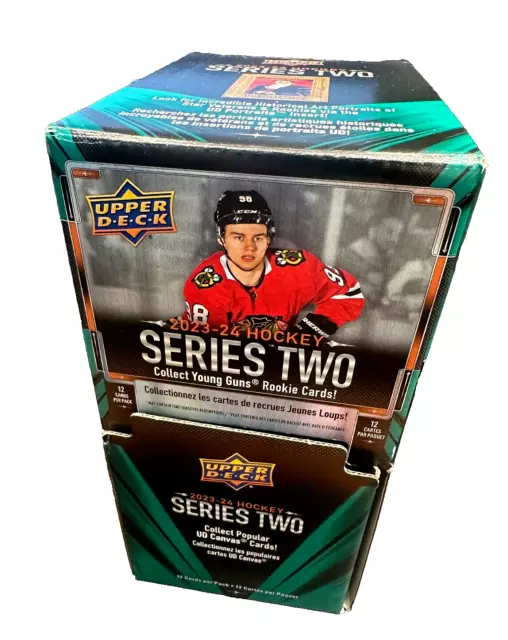 2023-24 Upper Deck Series 2 Hockey Gravity Feed Box 28 Packs Possible Bedard YG