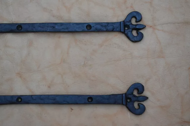 2 pcs iron door gate hinges handmade cast iron head burn rusty vintage hinges 2