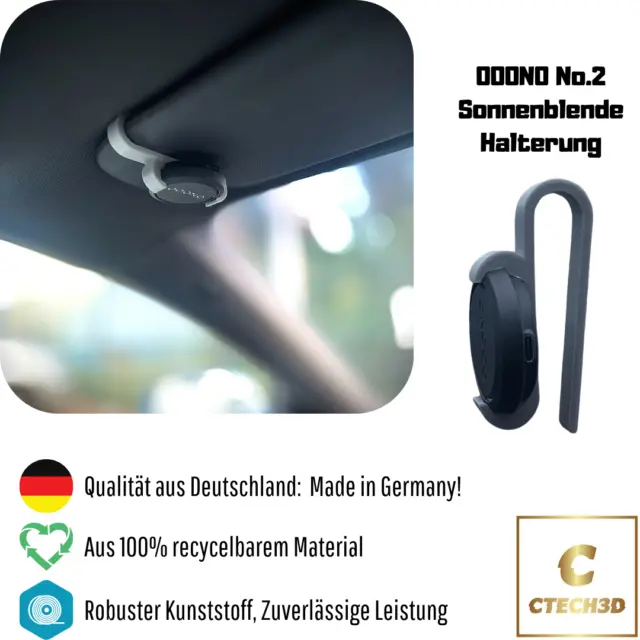 Ooono Halterung für OOONO Co-Driver No.2 - Sonnenblende Halter - Made in  Germany