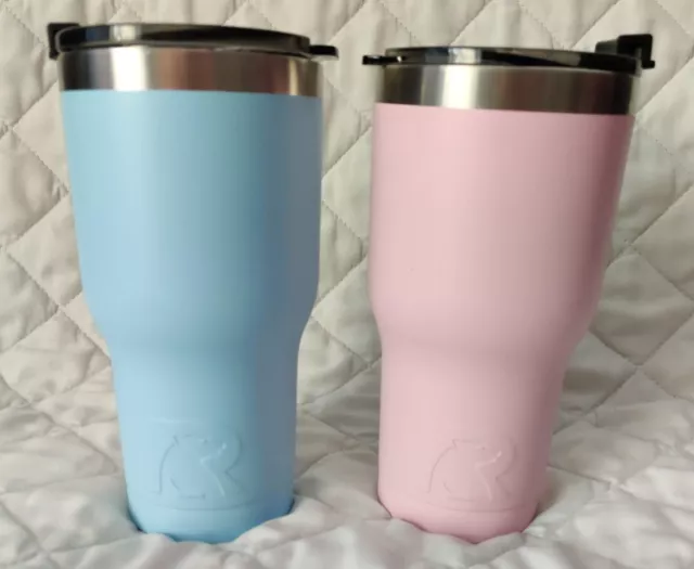 Two RTIC 20 oz Thermal Tumbler Stainless Steel Coffee Mugs Travel Cup Cold/Hot
