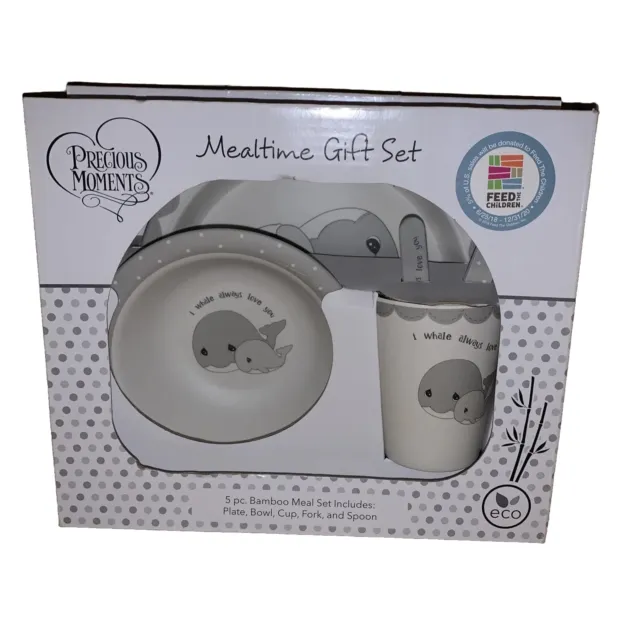 Precious Moments 5 Whale Gift Mealtime Feeding Set, One Size, Multi-Use NEW