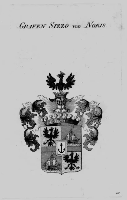 1820 - Sizzo de Noris Escudo Nobleza Abrigo De Arms Heraldry Heráldica Crest