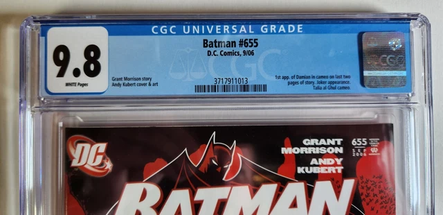 BATMAN #655 CGC 9.8 GRADED NM 1st DAMIAN WAYNE White Pages DC Comics 2006 3
