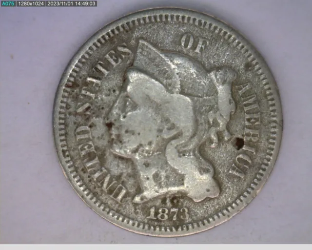 1873 three cent nickel (38--4299 11m3)