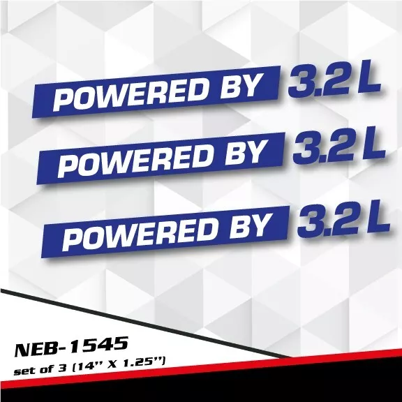 POWERED BY 3.2L Decal Sticker for BOXTER GOLF R32 M3 Z4 CROSSFIRE CLK NEB-1545