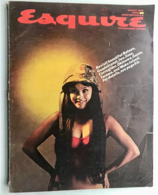 Vintage Esquire magazine. Aug 65. Pacific War. Pearl Harbor. Mens Fashion. RARE.