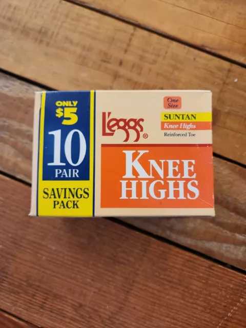 Vintage Leggs OSFA SUNTAN Knee Highs 10 Pairs