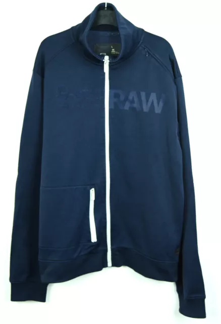 G-Star Crudo Sean Canotta Uomo L Felpa Maglia Maniche Lunghe Giacca Navy Zip Top