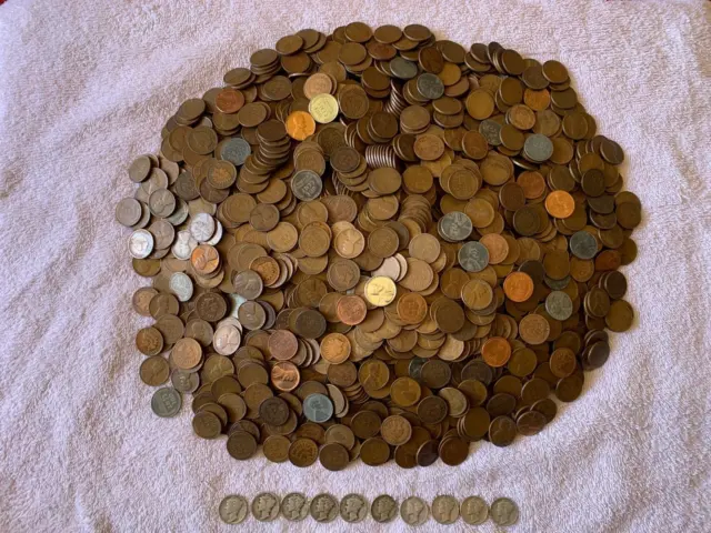 2,000+ Lincoln Wheat Cents, Indian Head Pennies. Unsearched -  Free Shipping !!