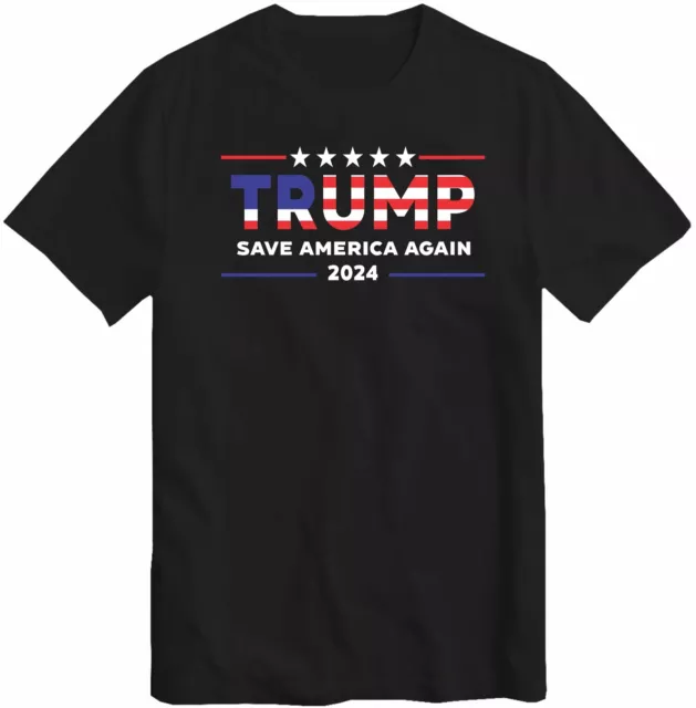 Trump 2024 T-Shirt Save America again American Flag US Elections Donald T Shirt