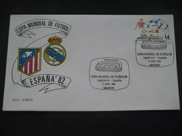 Inglaterra - España. Sobre Futbol Mundial España 82. Sede Madrid