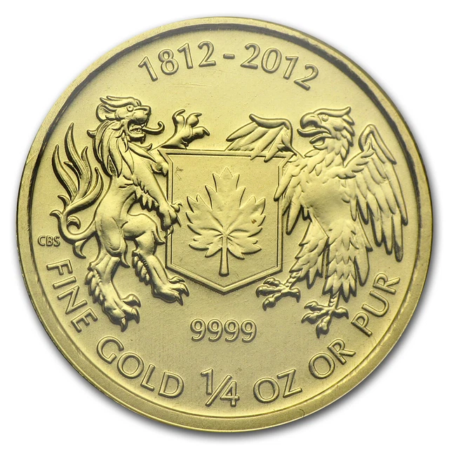 2012 Canada 1/4 oz Gold $10 War of 1812 BU - SKU #78440