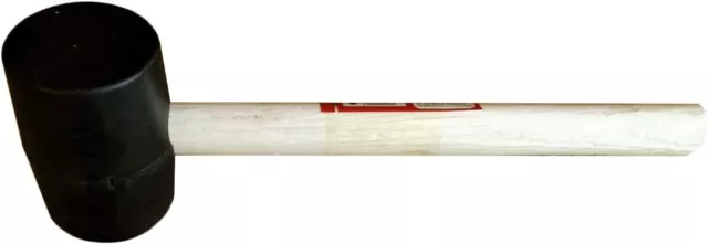 Maillet Marteau 455ml Outil Noir Caoutchouc Tête Rigide Poignée en Bois Tige 3