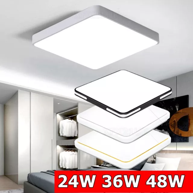 Square Modern LED Ceiling Light Panel Down Lights Bathroom Kitchen Bedroom Lamp