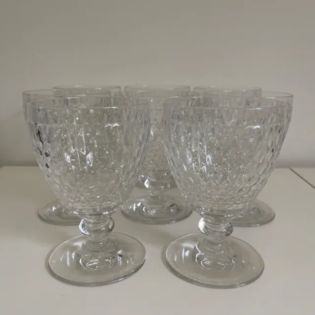 Villeroy & Boch Boston Crystal Red Wine Water Goblet Glasses Set of 8