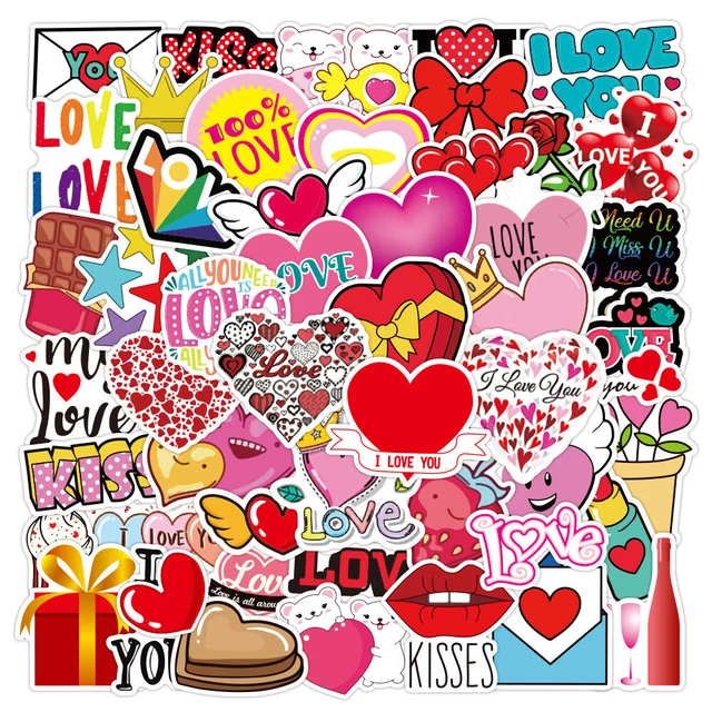 ⭐ 50 Stück Love Liebe Herz Heart / Valentinstag  Style Stickerbomb Aufkleber