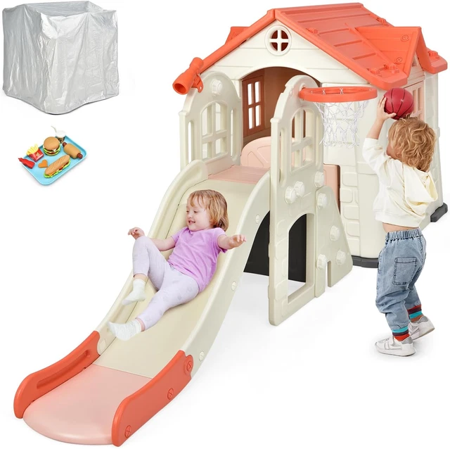 Casetta Per Bambini Outsunny In Legno - 151x112.5x142 Cm, Con Staccionata E Finestre, Blu - Foto 6