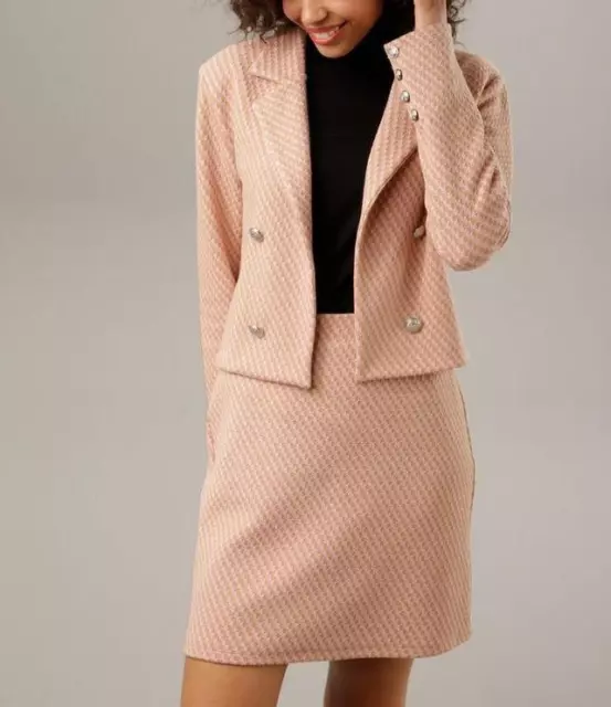 Marken Damen Kurzblazer Jacke Blazer Anzugjacke rosa oliv Gr. 42 NEU