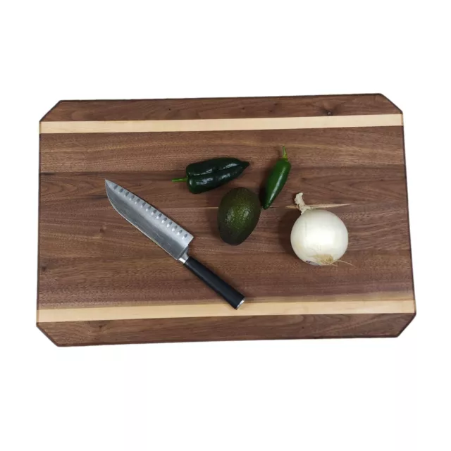 Extra Large Wood Cutting Board Butcher Block 24"x16"x1.5" Reversible Walnut