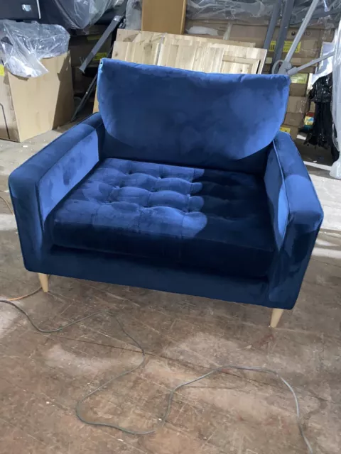 Habitat blue on sale velvet chair