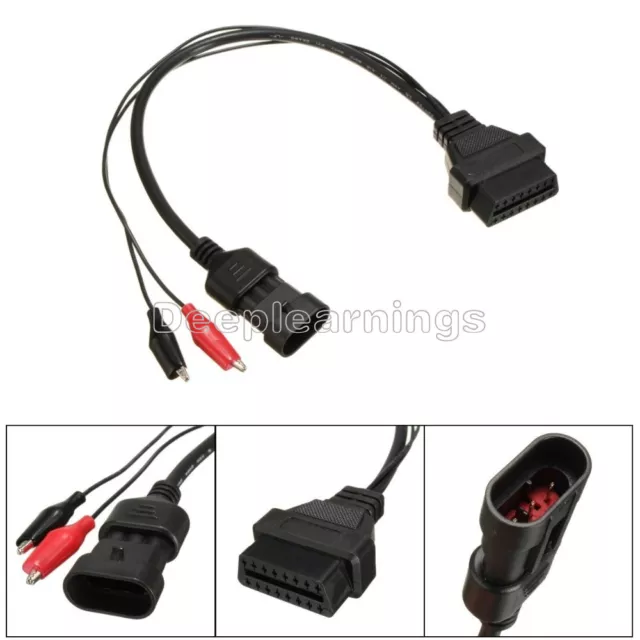 3 Pin to 16 Pin OBD2 Adapter Connector Diagnostic Cable for Fiat Alfa Lancia  DP