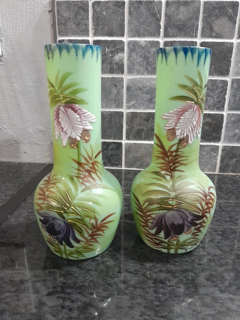 Vase Verre Soufflé Bi couleurs Vert/Violet Floral,Végétal