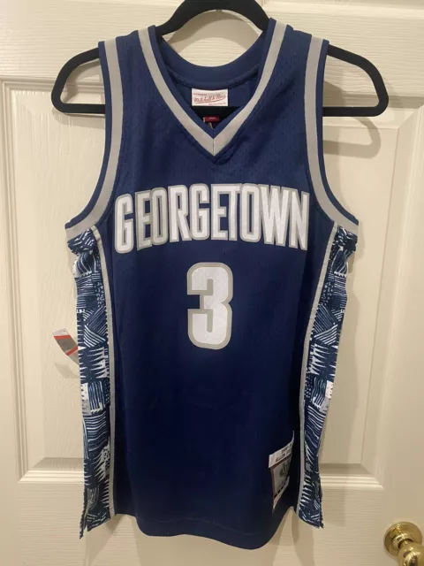 Shop Mitchell & Ness Georgetown Allen Iverson 1995-1996 NCAA Swingman  Jersey SMJYLG20005-GTWNAVY95AIV blue