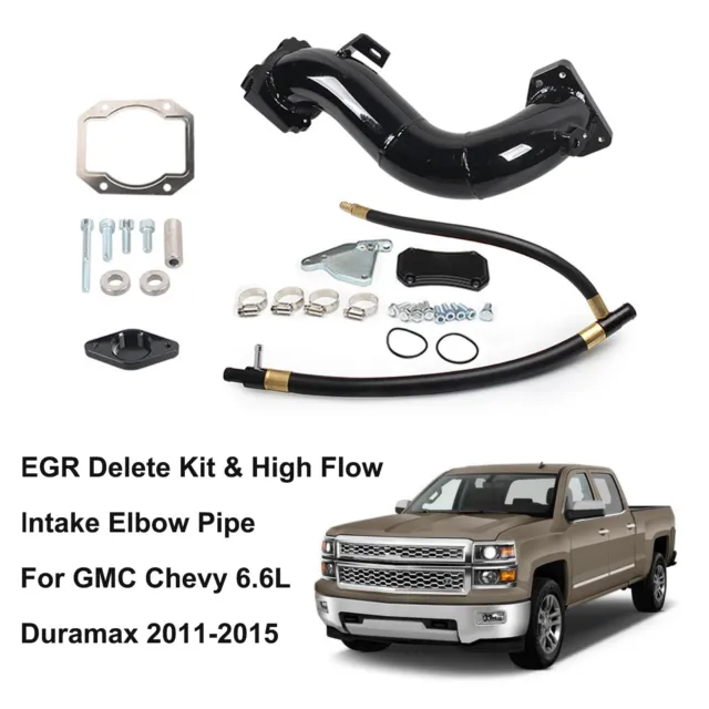 EGR Deleted Kit mit High Flow Einlass Ellbogen  für GMC Chevy 6.6L Duramax 11-15