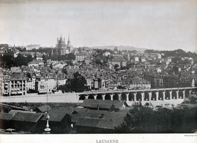 CH Lac Léman 1896 orig. vues photogr. Lausanne Vevey Vernex Ouchy Glion Territet