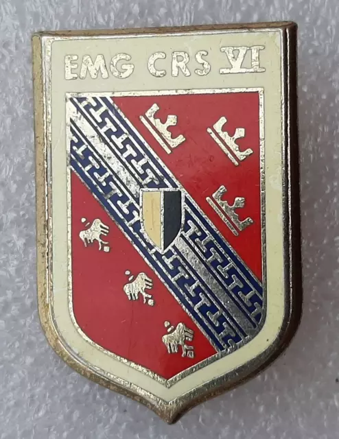 Insigne Badge POLICE Obsolète EMG CRS VI ETAT MAJOR ORIGINAL DRAGO vintage