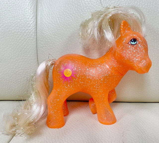 VINTAGE MY LITTLE Pony G1 “Sunspot Sparkle” Ponies 1984 Orange Glitter