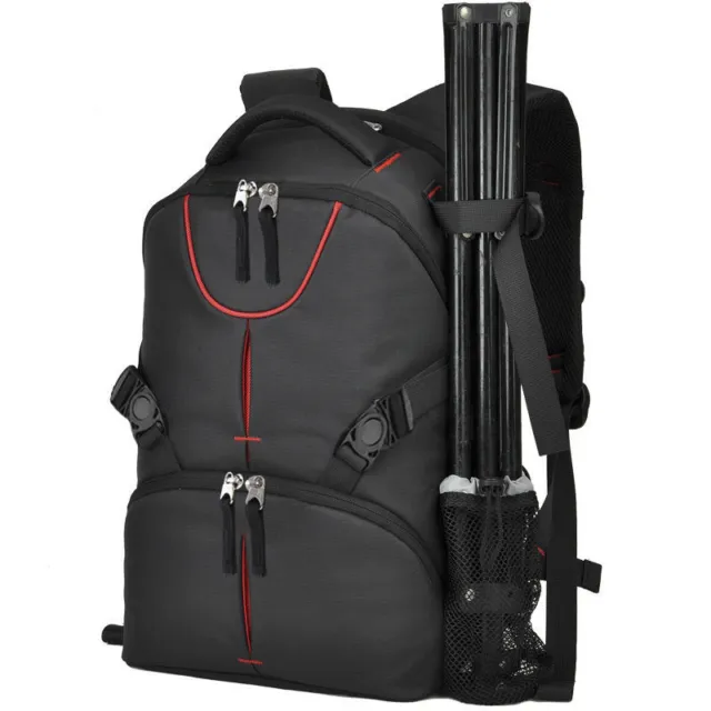 LARGE DSLR SLR Camera Backpack Rucksack Bag Case+RainCover For Nikon Sony Canon