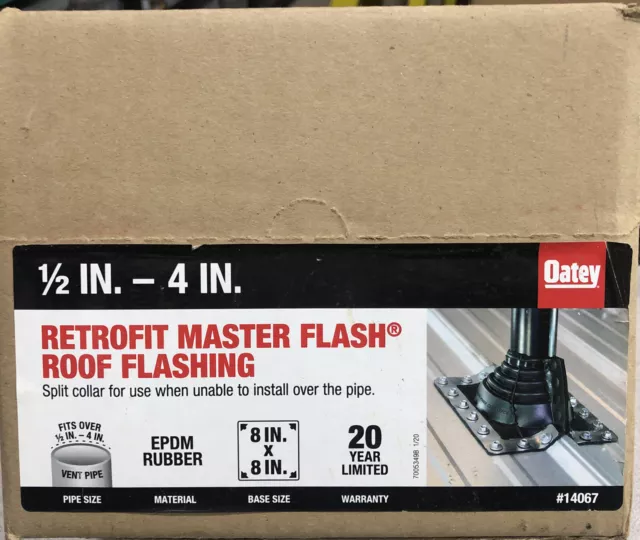 OATEY Retrofit Master Flash Roof Flashing 1/2” Thru 4” EPDM RUBBER