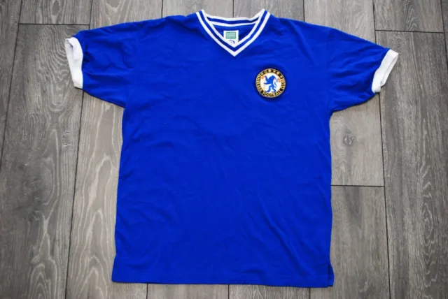 Score Draw Chelsea 1960S Home Retro Football Shirt Soccer Jersey Cotton Mens L