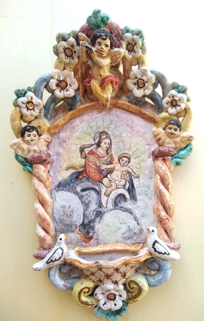 Acquasantiera in maiolica - Italia, prima metà del XX secolo